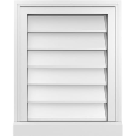 Ekena Millwork Vertical Surface Mount PVC Gable Vent w/ 2"W x 2"H , Brickmould Sill Frame, 16"W x 20"H GVPVE16X2003SN